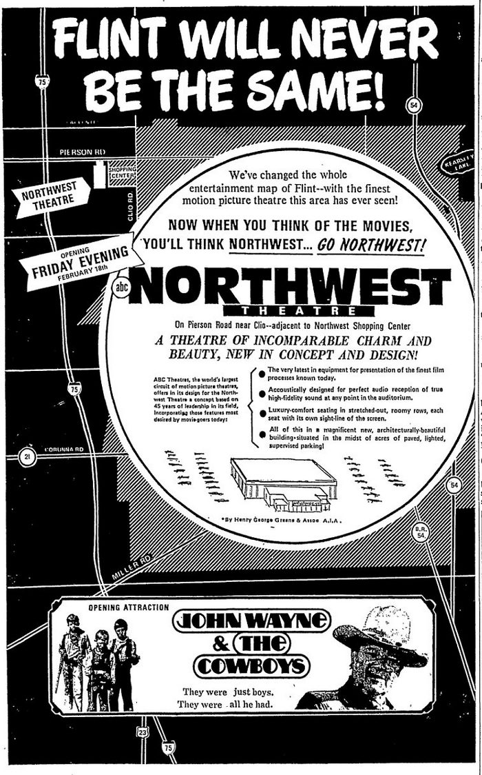 Northwest Theatre - 1972 OPENING AD (newer photo)